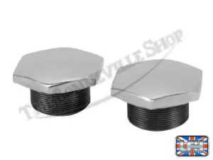 97 1658 C 03 FORK TOP NUTS CHROME 63 67