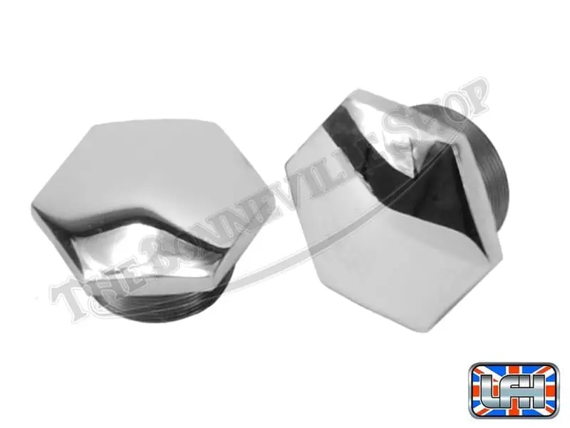 97 1658 C 04 FORK TOP NUTS CHROME 63 67
