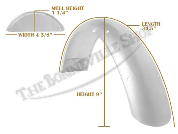 Triumph 500 650 Front Mudguard Mild Steel 1964-1967 PN# 97-1677