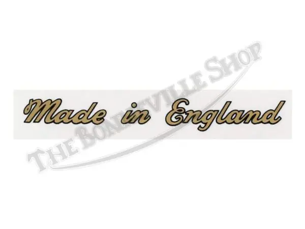 TBS Triumph Bonneville Tiger etc Made in England Script Decal