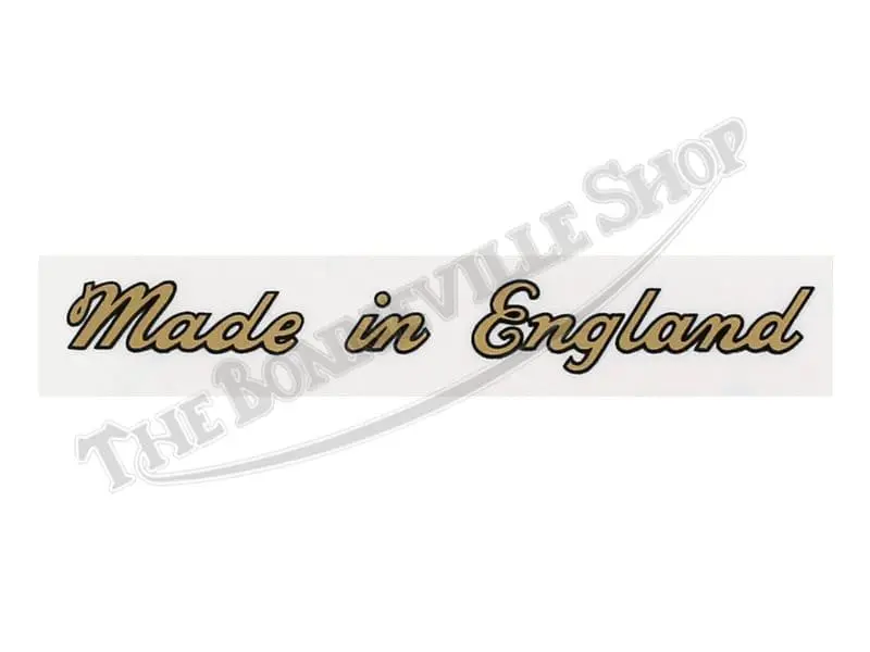 TBS Triumph Bonneville Tiger etc Made in England Script Decal