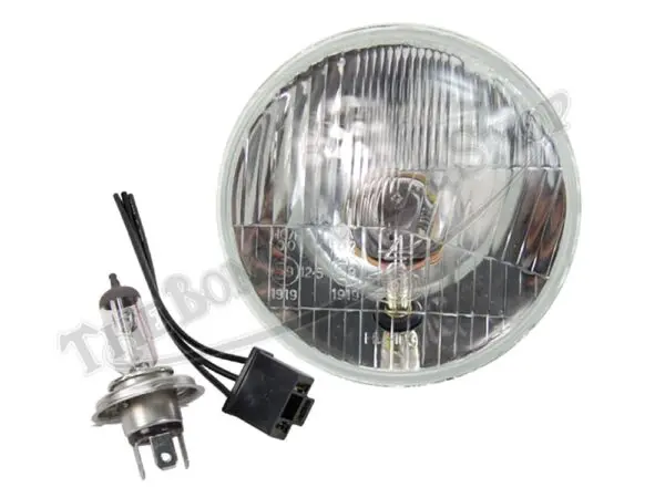 Triumph Norton BSA TR6C T100C 5-3/4-inch Lucas Replacement Halogen Headlight w/ Pilot Light PN# 54525272 HP