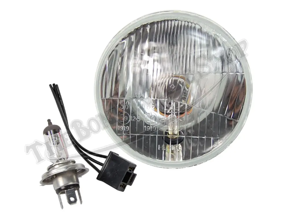 Triumph Norton BSA TR6C T100C 5-3/4-inch Lucas Replacement Halogen Headlight w/ Pilot Light PN# 54525272 HP
