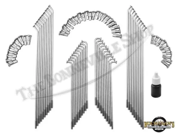 TBS 5010 Triumph BSA Buchanan Conical Hub Front Wheel Stainless Spoke Set 1971 73
