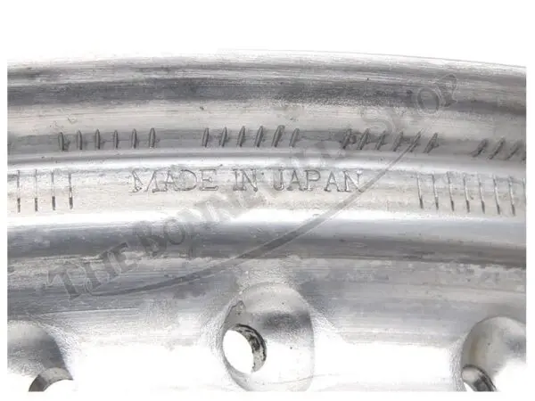 A NORTON SHOULDERED VALANCED ALLOY REAR WHEEL RIM WM X SPOKE AJS MATCHLESS EXCEL