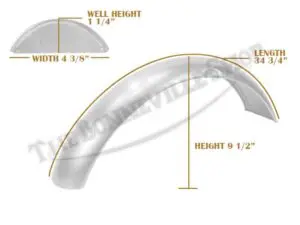 Triumph 500 650 Bare Steel Front Speedwell Fender w/Beaded Lip PN# 97-2268 H2268