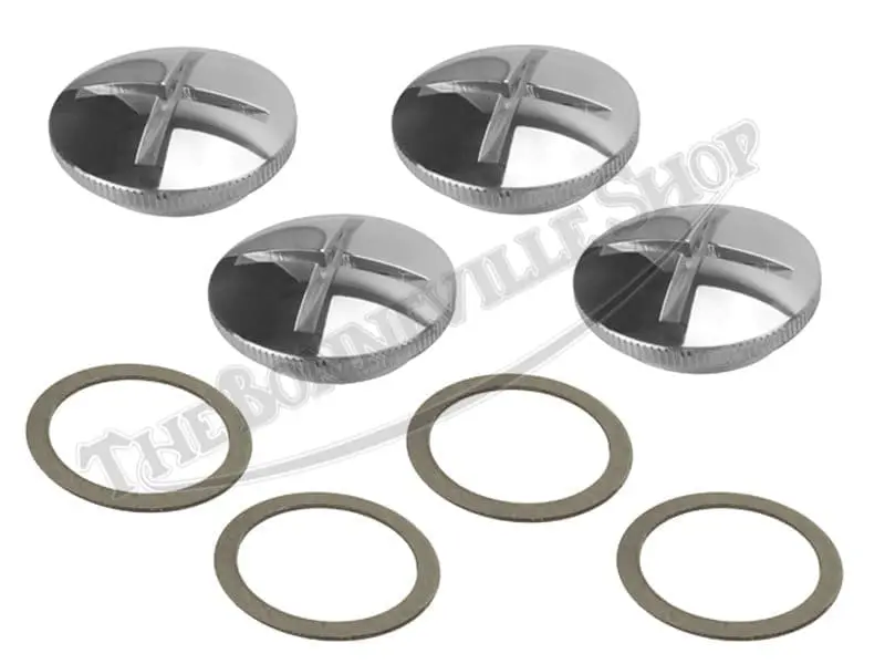 70 4610 B 03 KIT TRIUMPH 350 500 650 UNIT BILLET ALLOY TWIN VALVE COVER SET WITH GASKETS 4