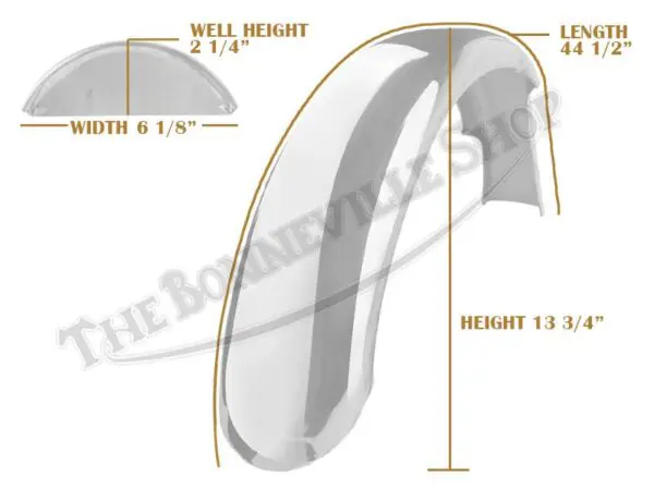 Triumph 500 650 1964-66 Alloy Rear Plain Edge Undrilled Speedwell Mudguard / Fender PN# 82-5955 F5955