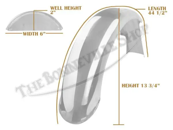 Triumph 500 650 1966-74 Alloy Rear Speedwell Mudguard / Fender (1) Rolled Edge Undrilled PN# 82-5955 A F5955