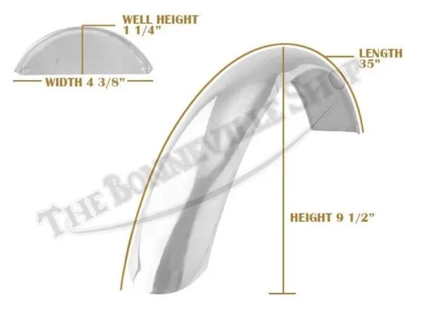 97 1687 06 TRIUMPH 500 650 ALLOY FRONT MUDGUARD FENDER PLAIN EDGE 1964 66