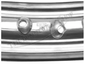 A TRIUMPH WM X EXCEL ALLOY SHOULDERED VALANCED DISC BRAKE FRONT WHEEL RIM