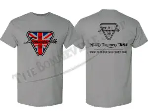 Gray t-shirt with logo design.