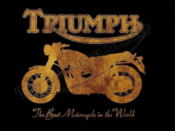 TBS 9968 02 The Bonneville Shop Black T Shirt with vintage Triumph logo