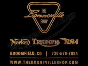 TBS 9968 03 The Bonneville Shop Black T Shirt with vintage Triumph logo