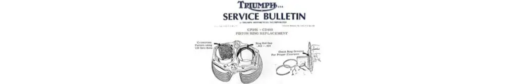 Piston ring replacement Triumph Service Bulletin