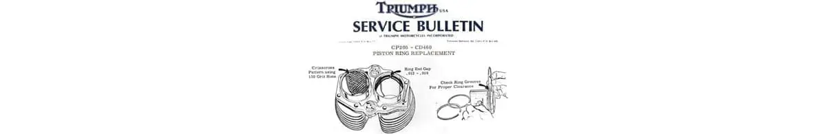 Piston ring replacement Triumph Service Bulletin