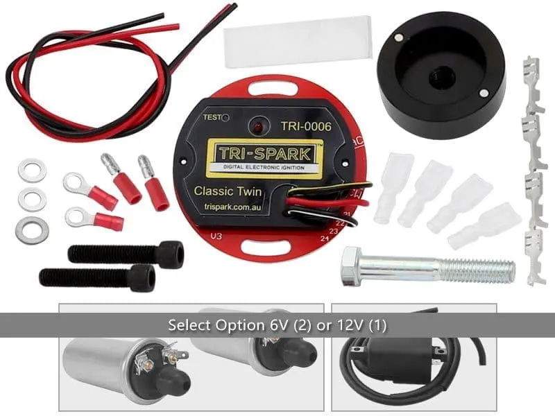 TBS TBS A A Triumph Norton BSA Trispark Electronic Ignition Duel Lead Ignition Coil V V