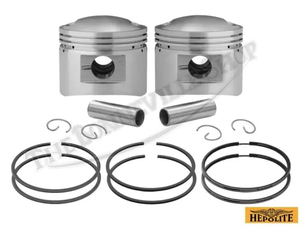 TBS Triumph T TR cc Hepolite Low Compression Piston Set w Rings Gudgeon Pins Circlips