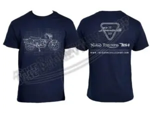 a front and back view of a blue shirt