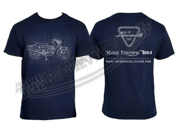 a front and back view of a blue shirt