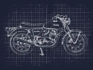a blueprint of a motorcycle