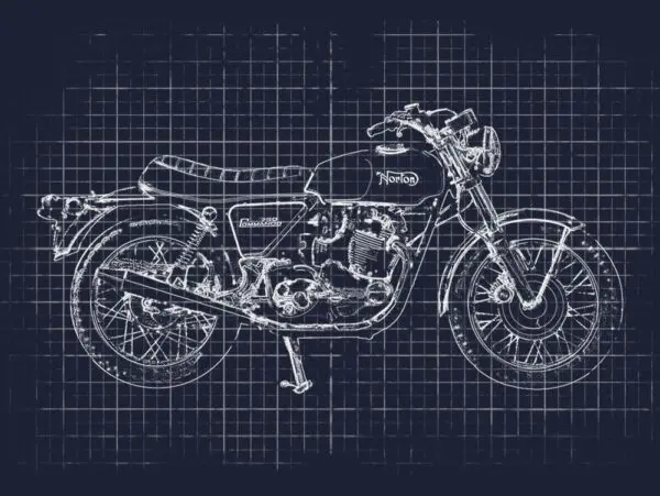 a blueprint of a motorcycle