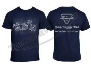 a front and back view of a blue shirt