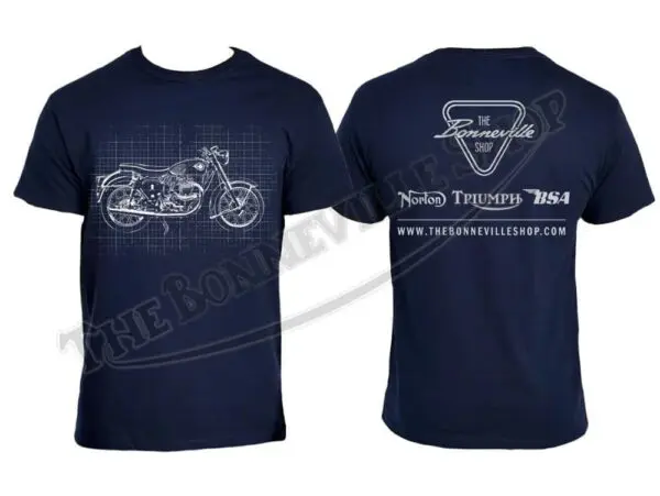 a front and back view of a blue shirt