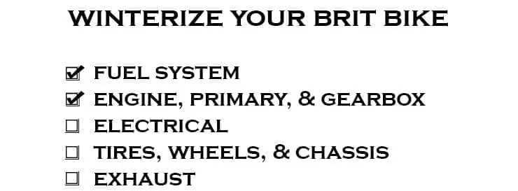 Winterize your brit bike checklist graphic