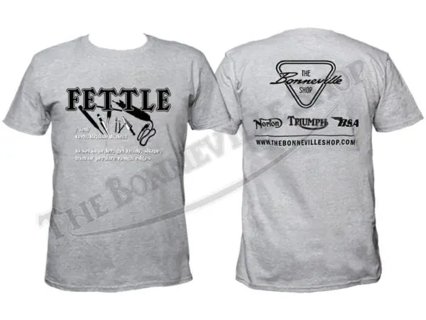 Fettle T-Shirt Grey w/Black Ink PN# TBS-9985 T-shirt front back