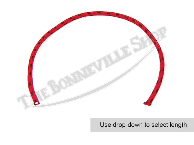 Cloth Covered High Tension Lead Spark Plug Wire Red w/Black PN# VAR-TBS-01-0455-2nd