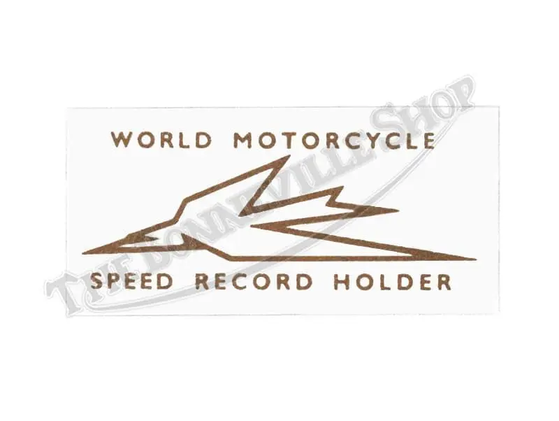 World Motorcycle Speed Record Holder Tank Fork Peel and Stick Decal (1) PN# TBS-P100