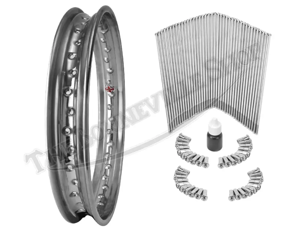 BSA A10 A50 A65 B25 CWC British Chrome “QD” Crinkle Hub Rear Rim WM3 X 18″ 40 Hole and Spoke Set PN# 37-2291 C, W2291 C, 42-6371, TBS-5050 A