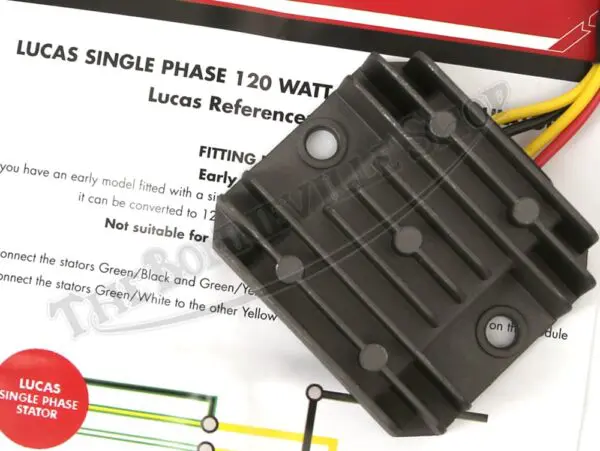 Triumph BSA Norton Lucas Single-Phase Regulator/Rectifier 12 Volt 120 Watts PN# SPR120W
