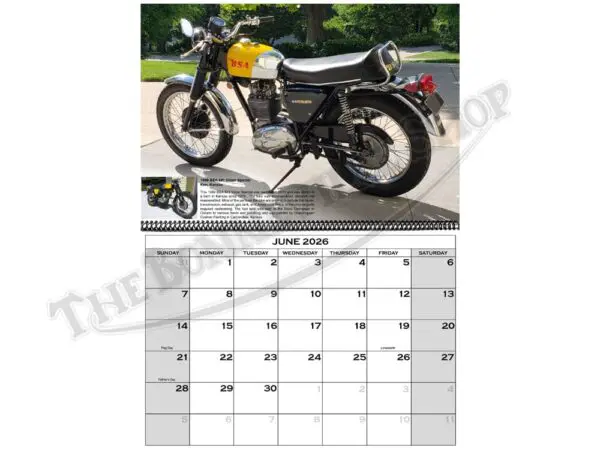 2026 Brit Bike Calendar PN# TBS-CALENDAR