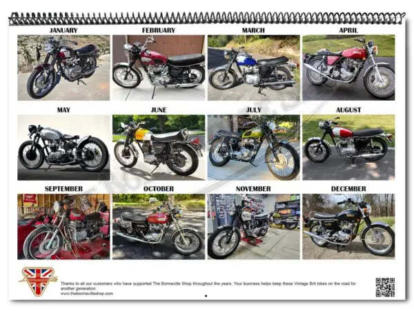 2026 Brit Bike Calendar PN# TBS-CALENDAR