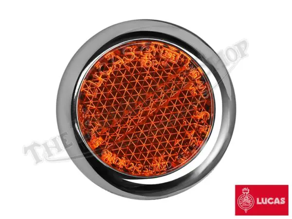 Amber reflector with chrome trim