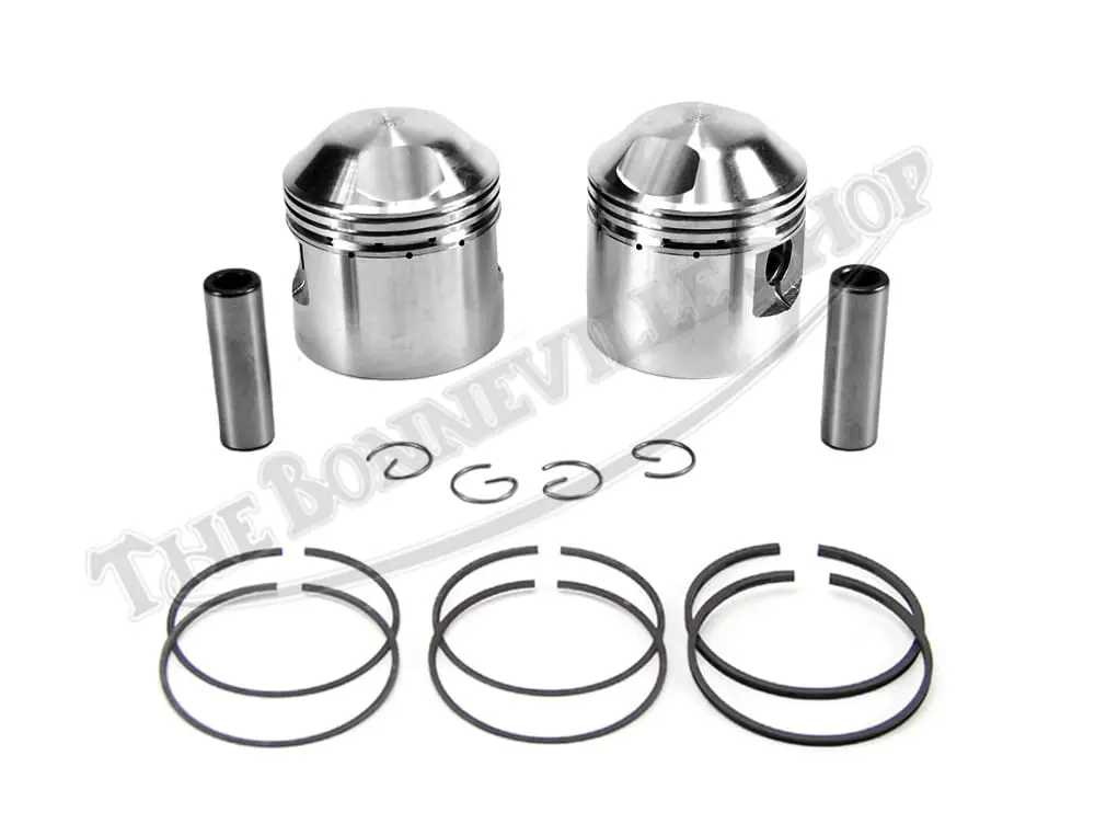 BSA A65 650 Lightning Thunderbolt etc Pistons (2) with Piston Rings Set 1962-72 PN# 68-0784 68-0299 US 68-0256 US