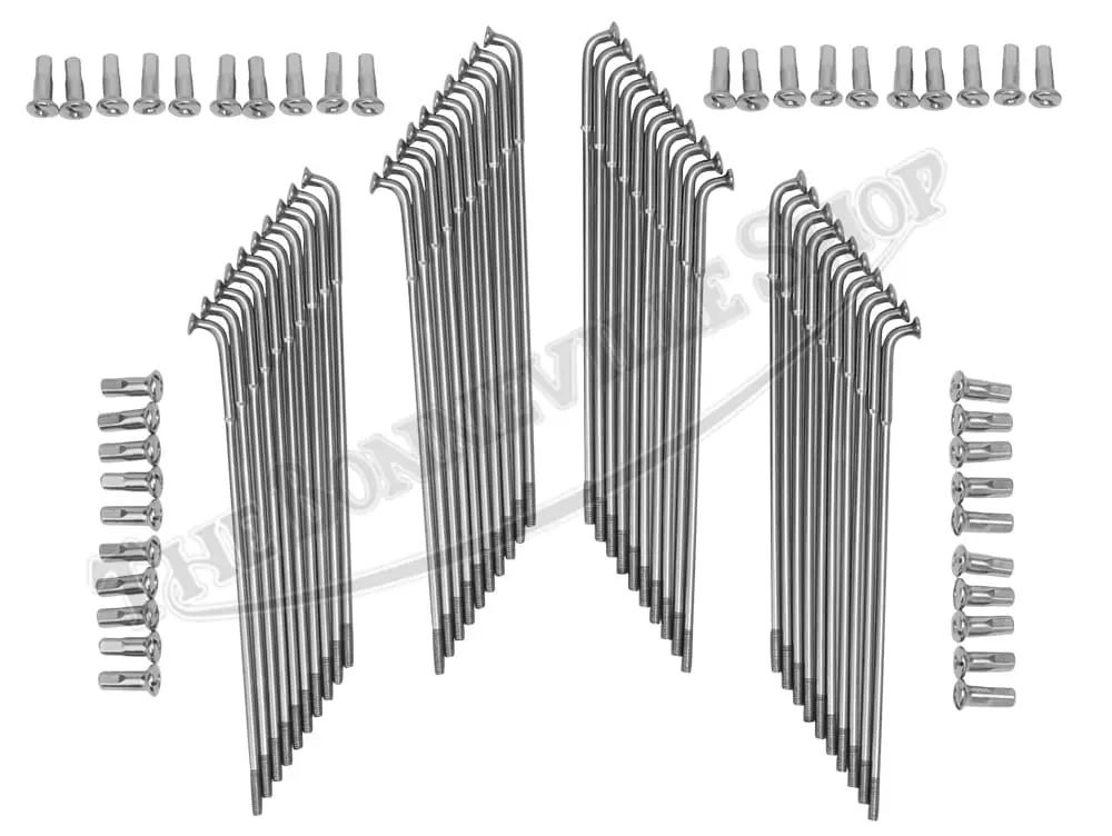 MB41-SSP - Norton 19" Rolltru Premium Butted Stainless Steel Spoke Set for Full Width Alloy Front or Rear Hub .250 Nipples PN# MB41-SSP