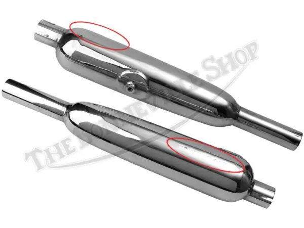Triumph 500 650 TR6C T100C Trophy Silencer / Muffler Set (2) 1967-68 PN# 70-6974-70-6975-2nd