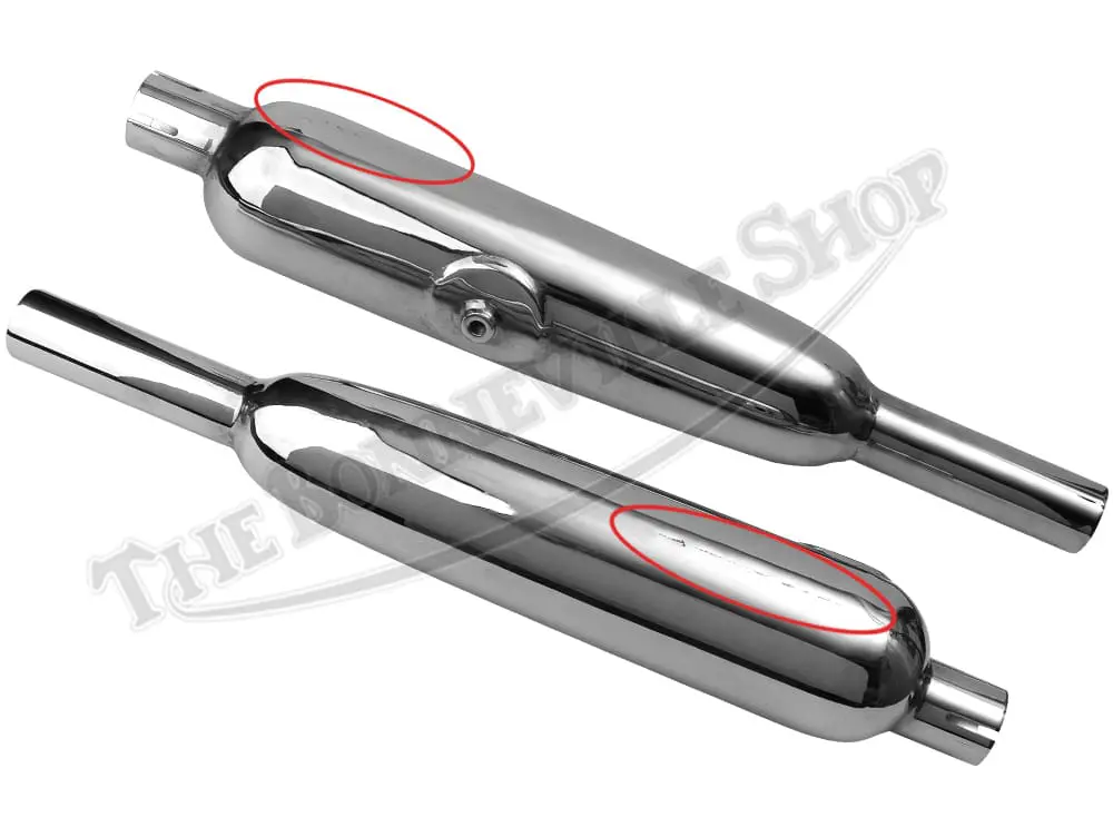Triumph 500 650 TR6C T100C Trophy Silencer / Muffler Set (2) 1967-68 PN# 70-6974-70-6975-2nd