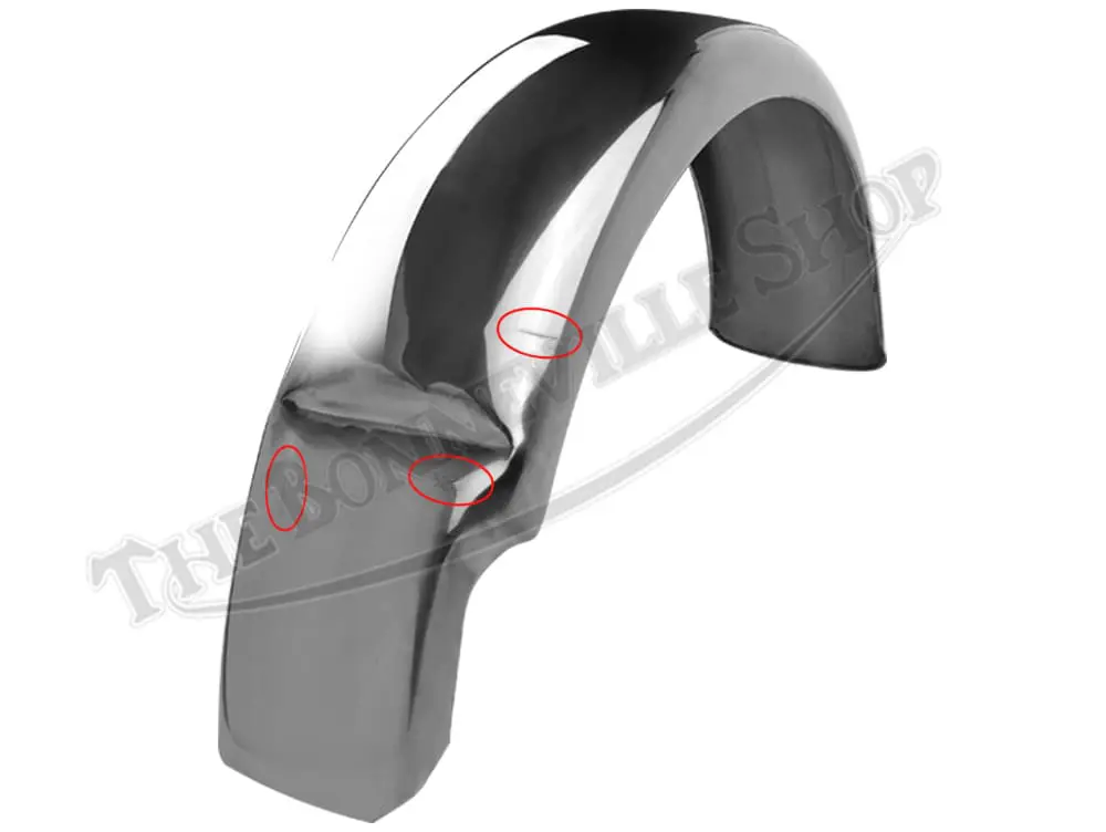 Shiny stainless steel motorcycle fender