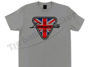 Gray t-shirt with Union Jack logo