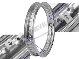 Triumph 750 T160 Trident CWC WM3 X 19-inch 40 Hole Excel Valanced Polished Alloy Rear Rim Disc Brake PN# 37-4243-A-2nd