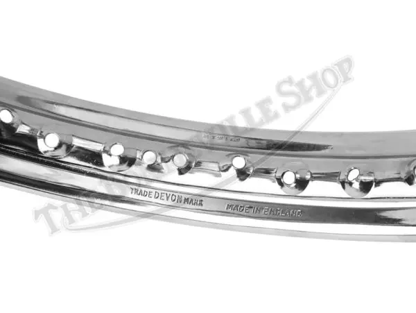 Triumph BSA 500 650 Valtru British Chrome for 8" SLS & TLS Cast Hubs Front WM2 X19 40 Spoke Devon Rim UK Made PN# 37-1230 CE