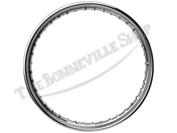 BSA 500 650 Valtru British Triple Chrome Front 19" x WM2 x 8" Single Sided Half Width Hub Devon Rim UK Made PN# 68-5556 CE 67-5543 CE