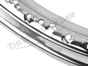 Triumph T90 T100 6T T120 Rim UK-Spec WM2-18 Rear QD/Spool Hub .300" Holes Devon Valtru Chrome 1963-1969 UK-Made PN# 37-1471 E W1471