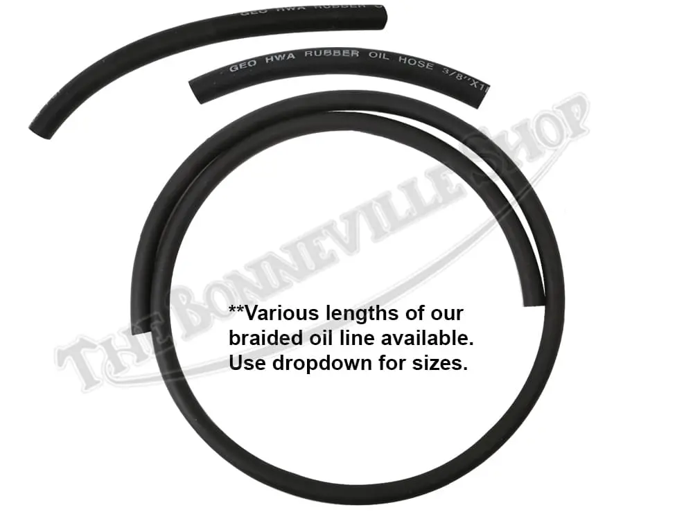 Triumph BSA Norton 3/8-inch ID Braided Oil Line 52" Length PN# VAR-TBS-1100-2nd