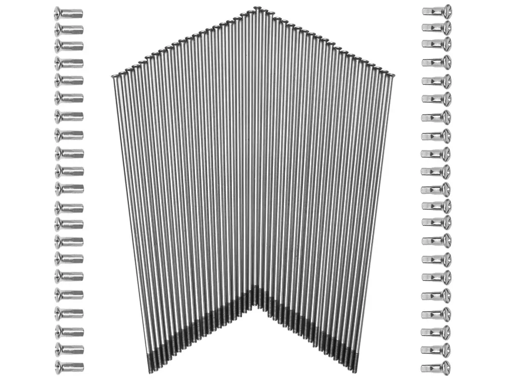 BSA A50 A65 Stainless Steel Devon Spoke Set 10 Gauge Nail Heads w/.250" Nipples For 40 Spoke QD Crinkle Rear Hub WM2-19 Rim 1965-1966 UK-Made PN# BSA16-SSP