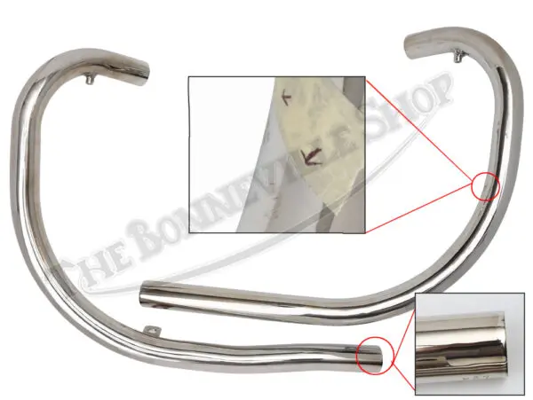 BSA A50 A65 Lightning Wasp Thunderbolt UK Exhaust Pipe Set (2) PN# 68-2789-2nd 68-2791